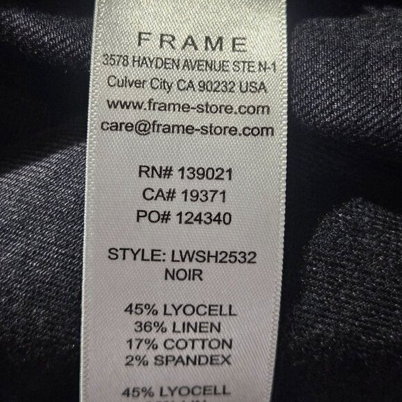 Frame Women’s Charcoal Button-Up Shirt Med Model Off-Duty Indie Minimalist - Picture 7 of 13